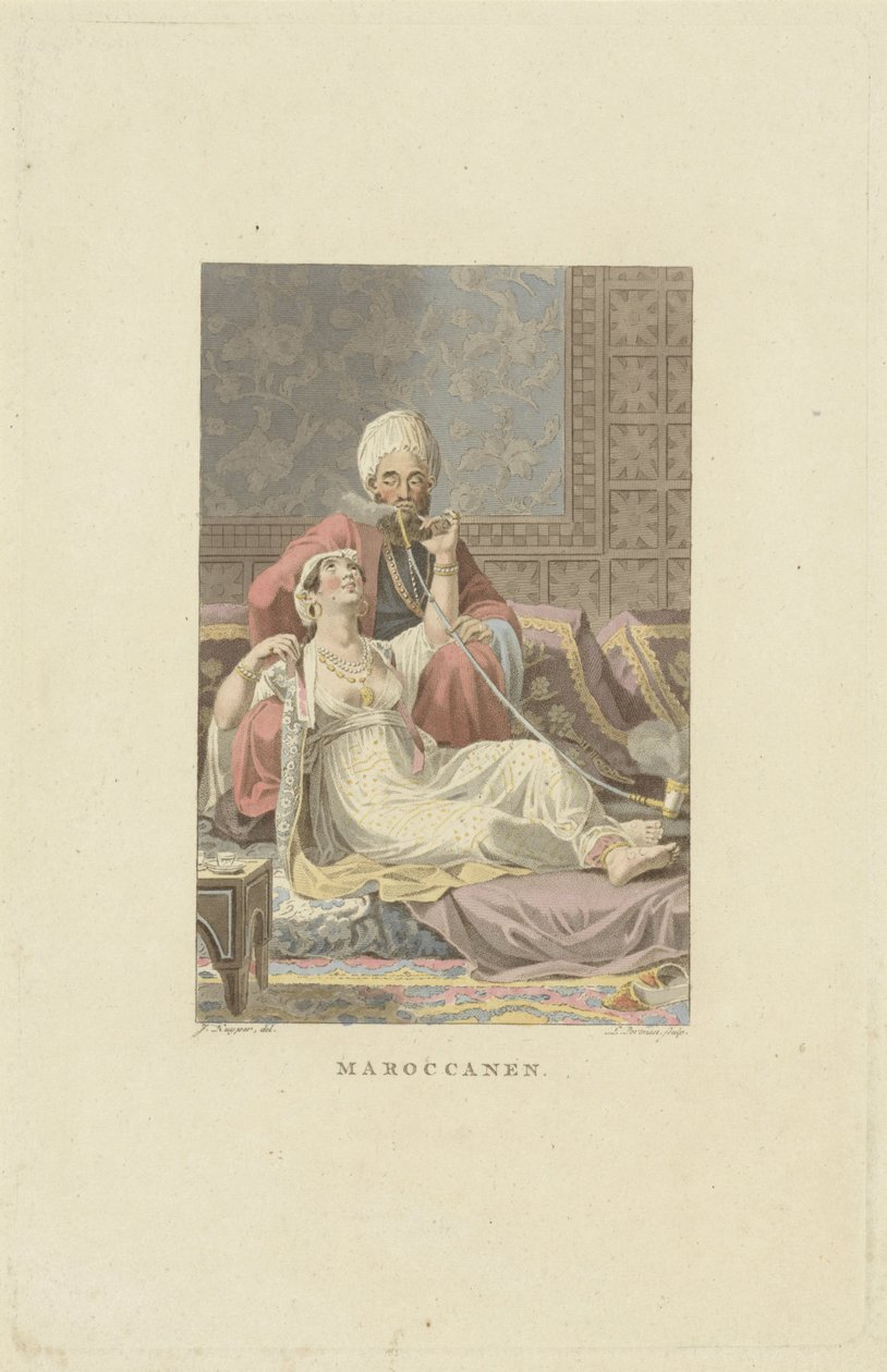 Coppia marocchina in una sala da tè da Ludwig Gottlieb Portman