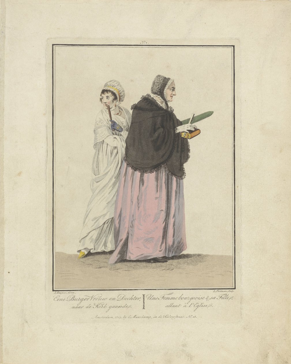 Madre e figlia in cammino verso la chiesa da Ludwig Gottlieb Portman