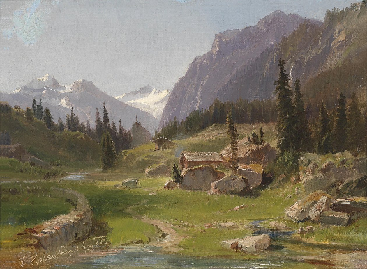 Idilliaco paesaggio montano da Ludwig Halauska