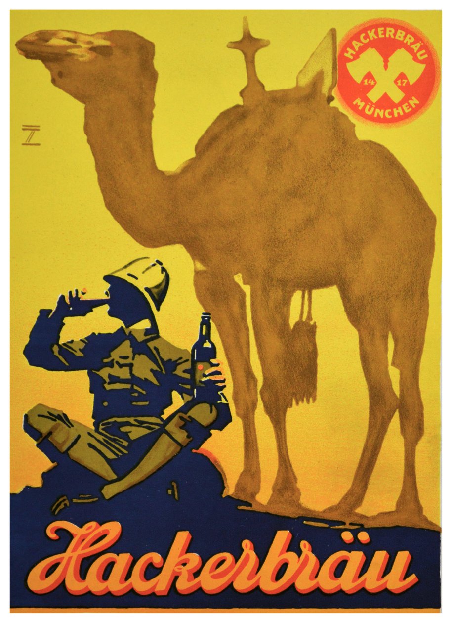 Manifesto pubblicitario per la birra Hackerbrau, c.1930 da Ludwig Hohlwein