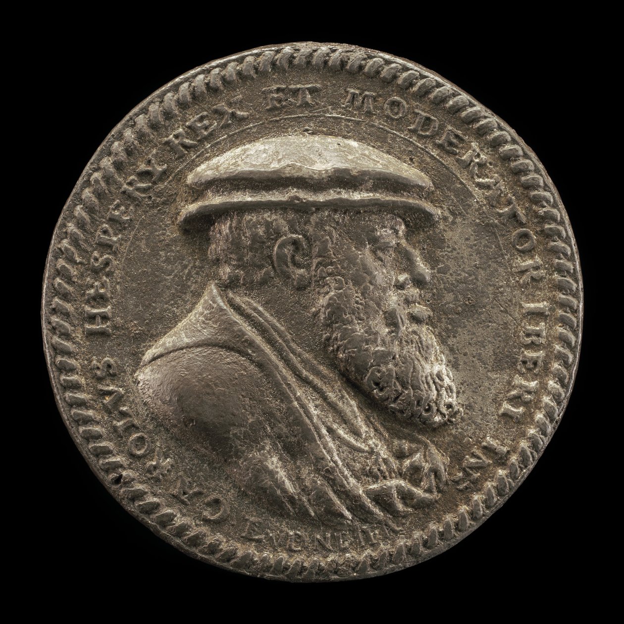 Carlo V, 1500-1558, Re di Spagna 1516-1556, Imperatore del Sacro Romano Impero 1519 [recto], 1542 da Ludwig Neufahrer