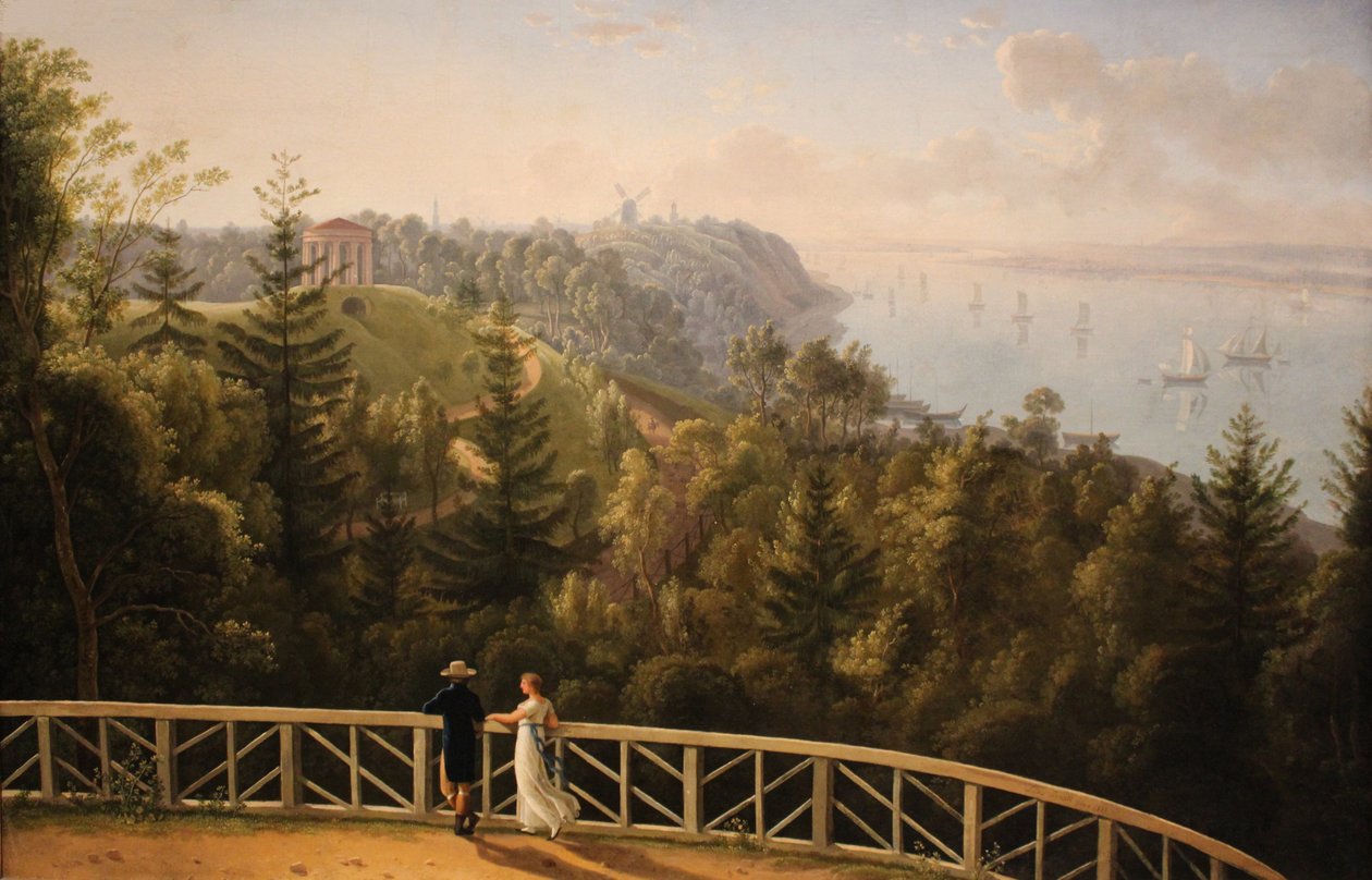 Veduta dal parco Baurs ad Amburgo da Ludwig Philipp Strack