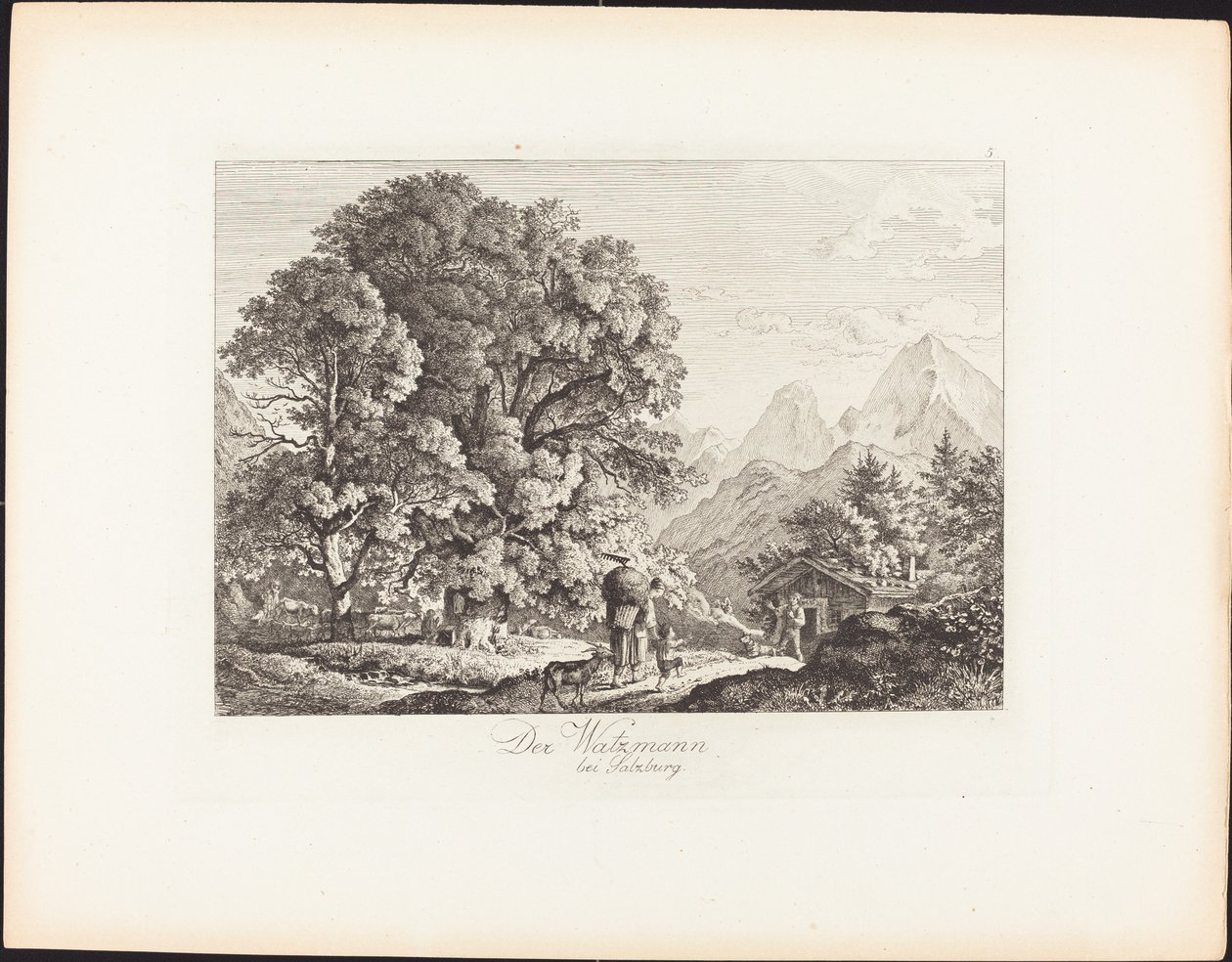 Der Watzmann bei Salzburg da Ludwig Richter