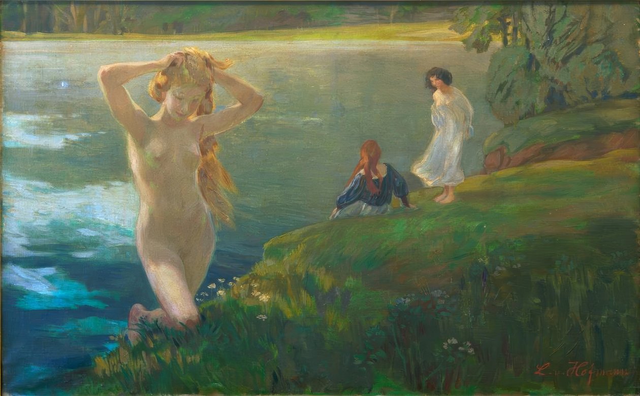 Ragazze che fanno il bagno da Ludwig von Hofmann
