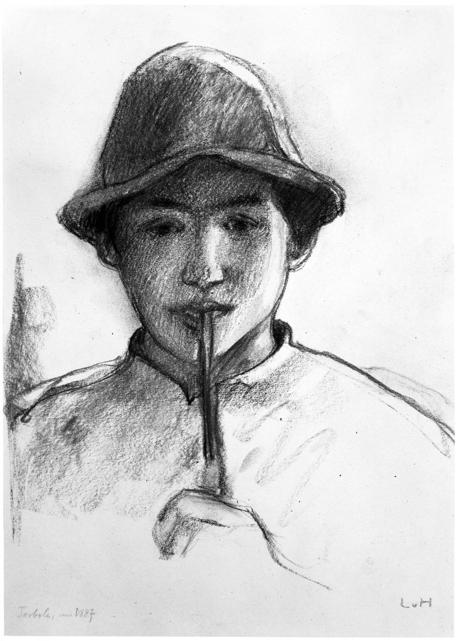 Giovane con la pipa da Ludwig von Hofmann