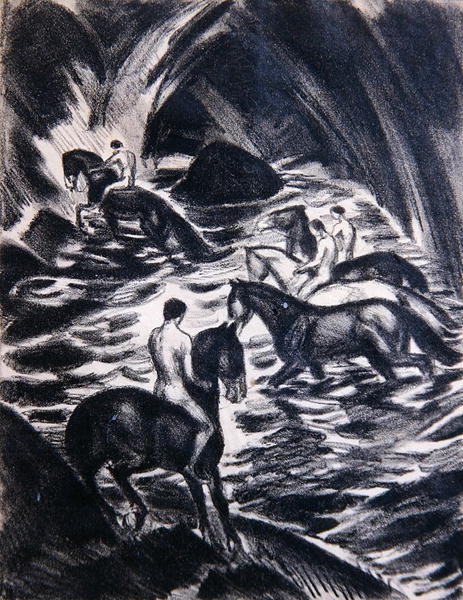 Giovani a cavallo da Ludwig von Hofmann