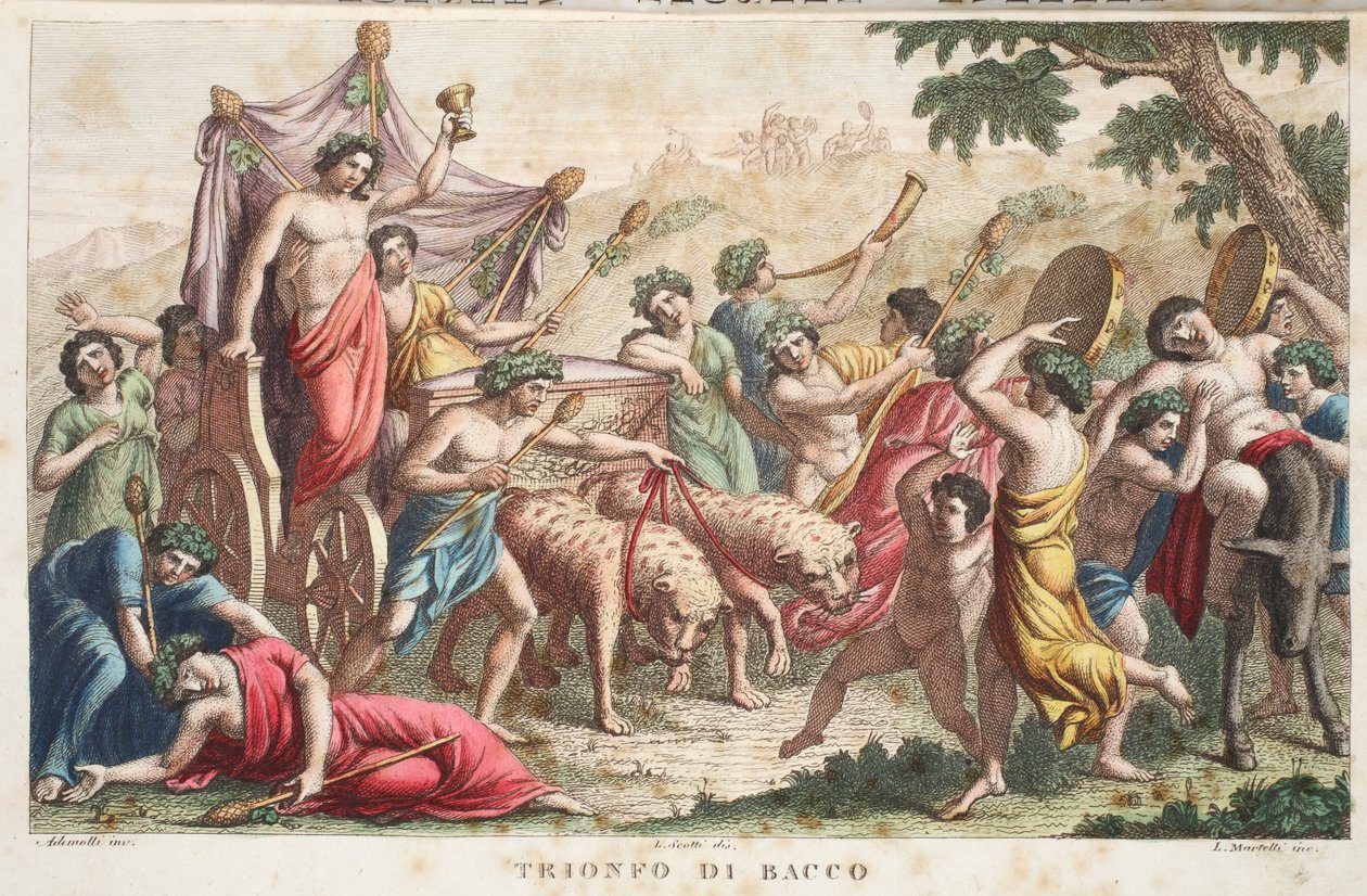 Riti di Bacco o Trionfo, Libro III, illustrazione dalle Metamorfosi di Ovidio, Firenze, 1832 da Luigi Ademollo
