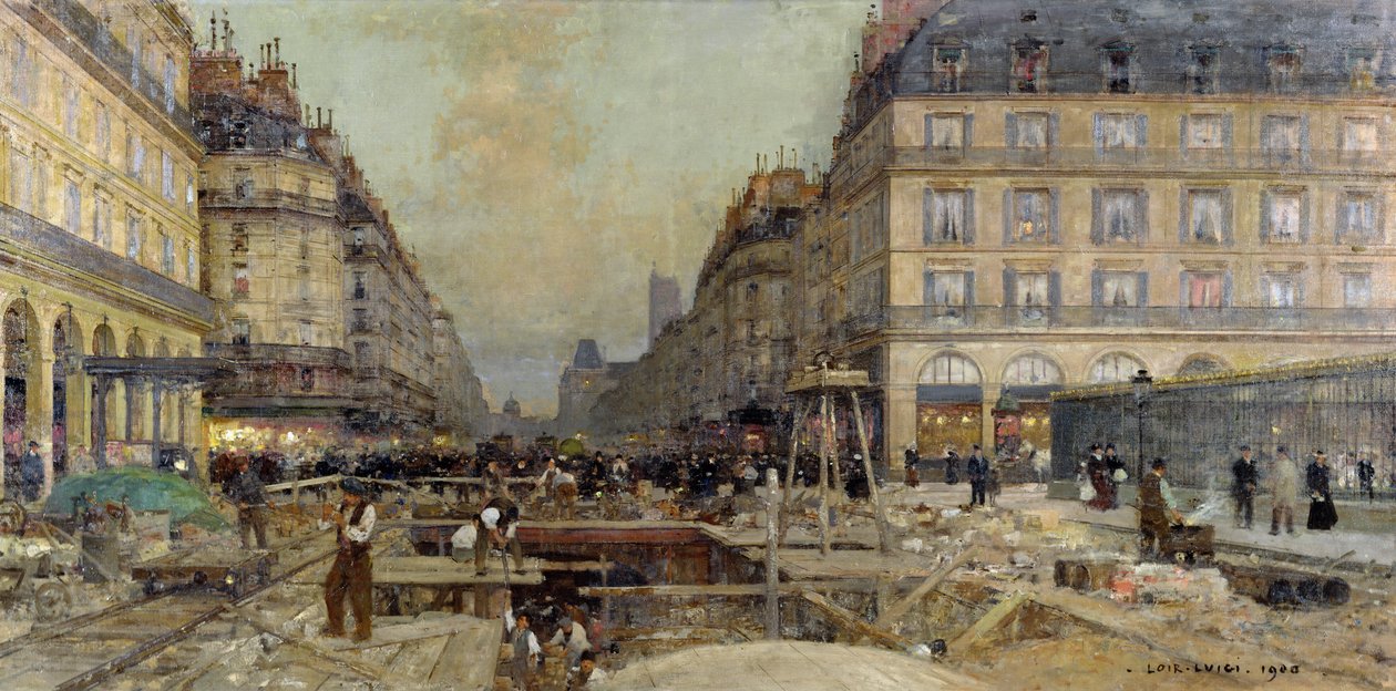 La costruzione della metropolitana, 1900 da Luigi Loir