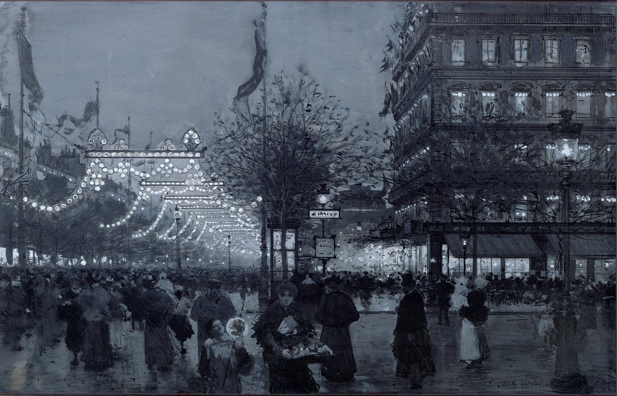 I Grandi Boulevards, Parigi, decorati per la celebrazione dell