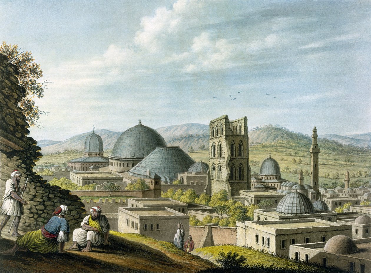 Gerusalemme da ovest, pub. da William Watts, 1805 da Luigi Mayer