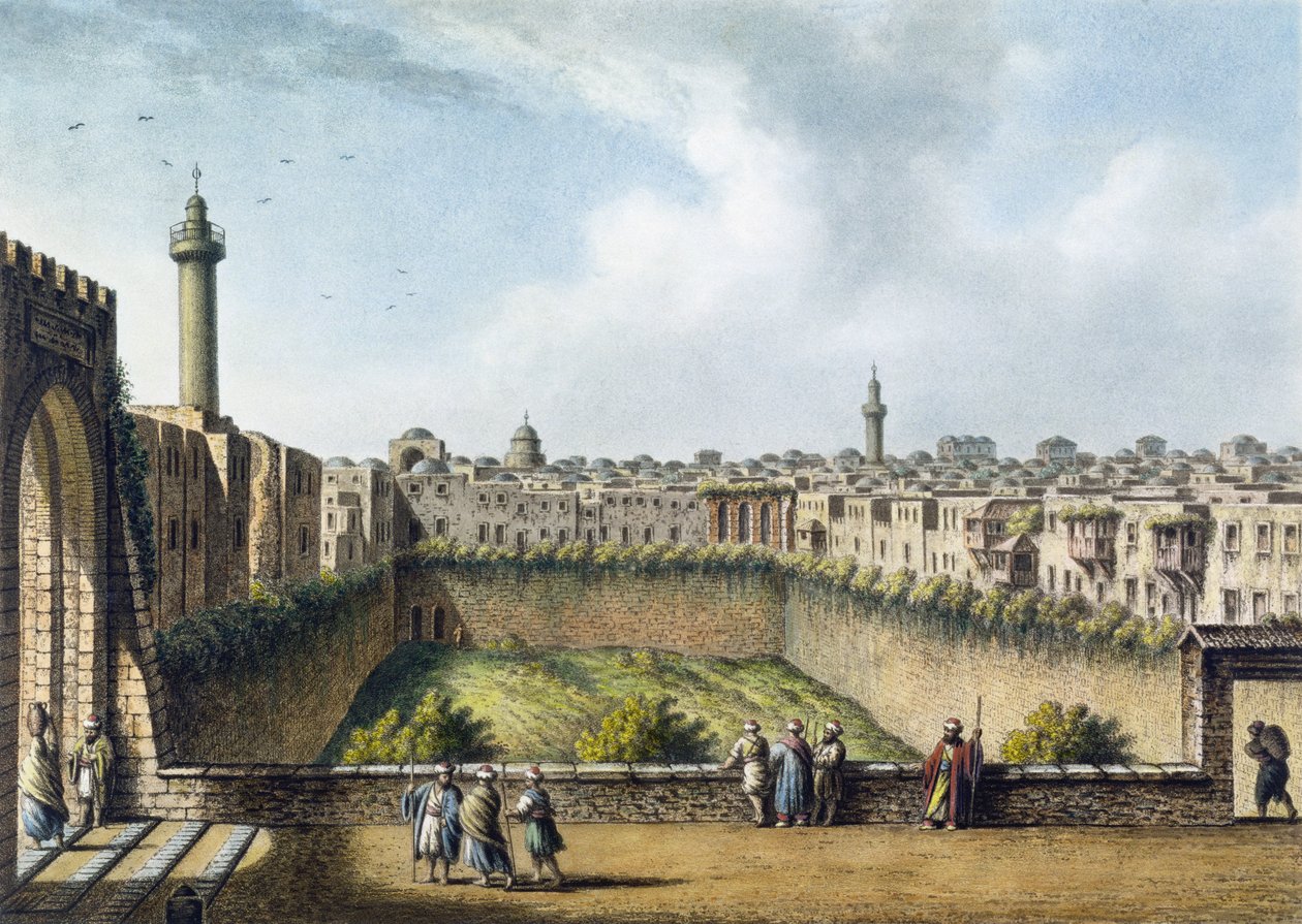 La Piscina di Bethesda, Gerusalemme, pub. da William Watts, 1801 da Luigi Mayer