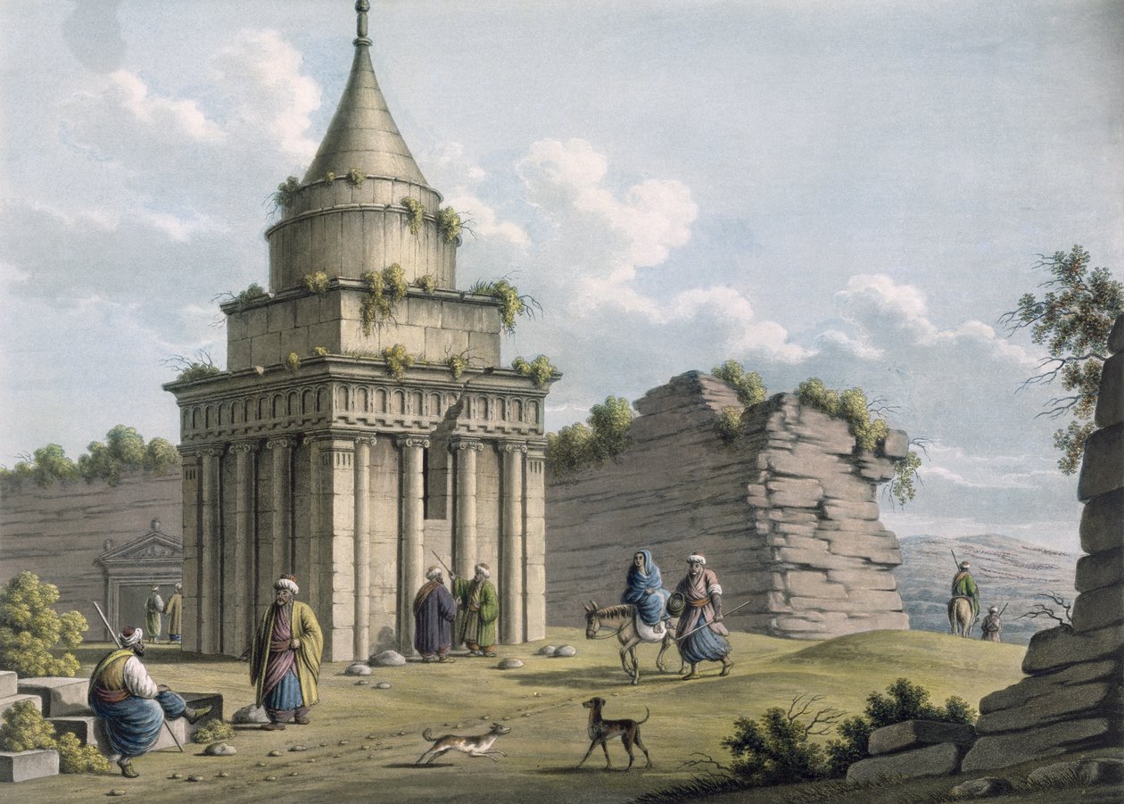 La Tomba di Assalonne, Gerusalemme, pub. da William Watts, 1805 da Luigi Mayer