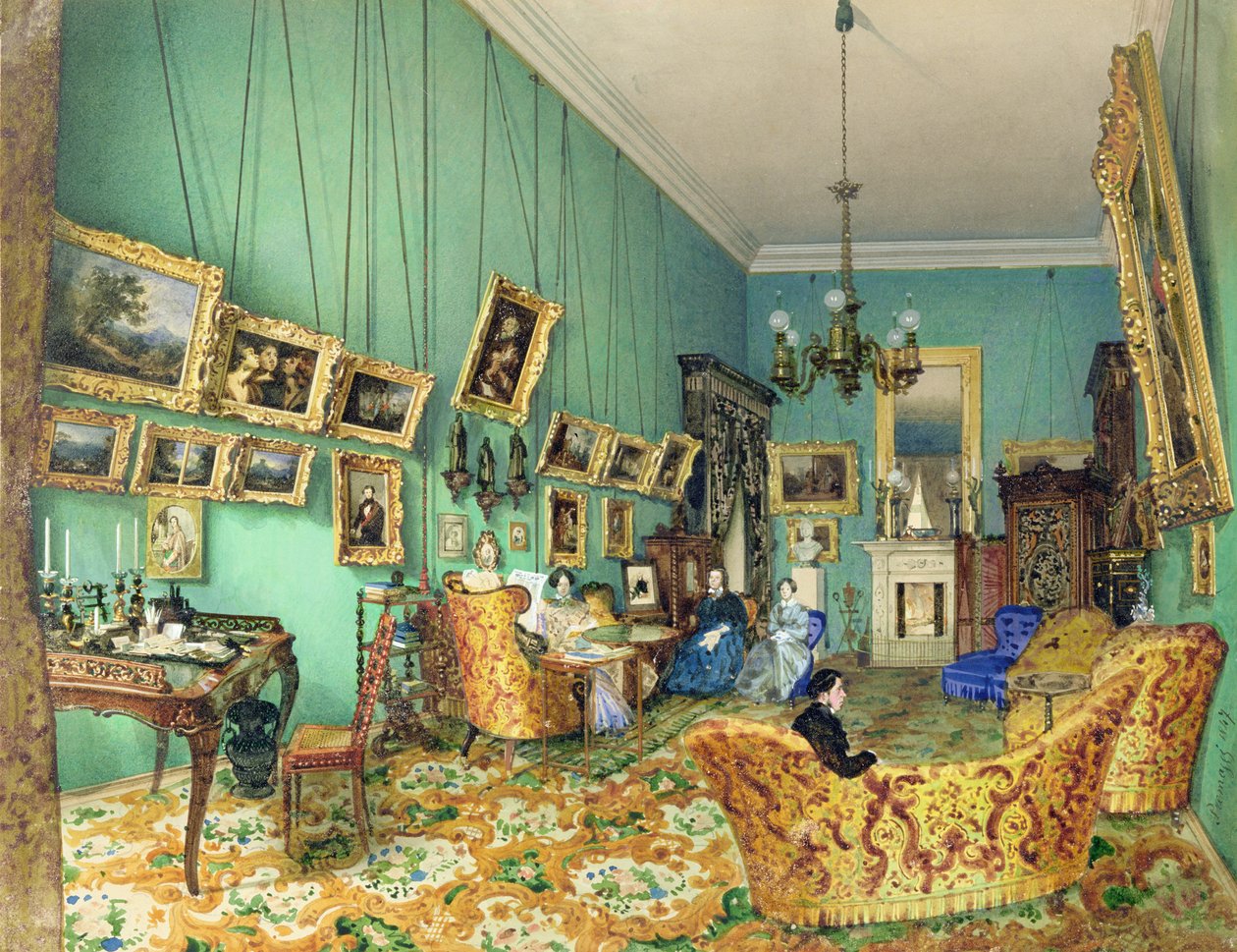 Interno di un soggiorno, 1847 da Luigi Premazzi
