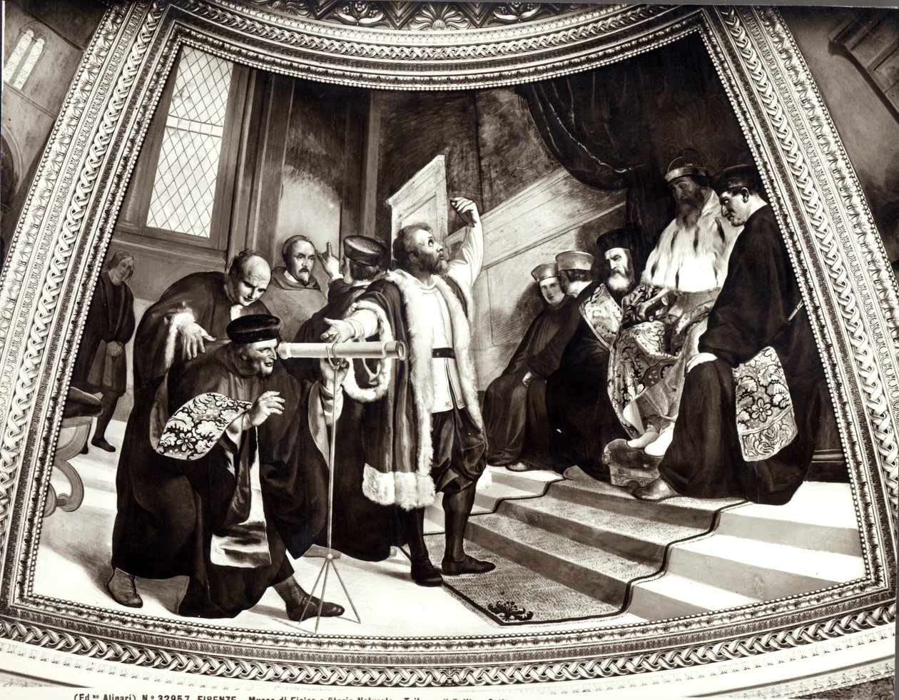 Galileo (1564-1642) presenta il suo telescopio al senato veneziano, da Il Processo di Galileo da Luigi Sabatelli