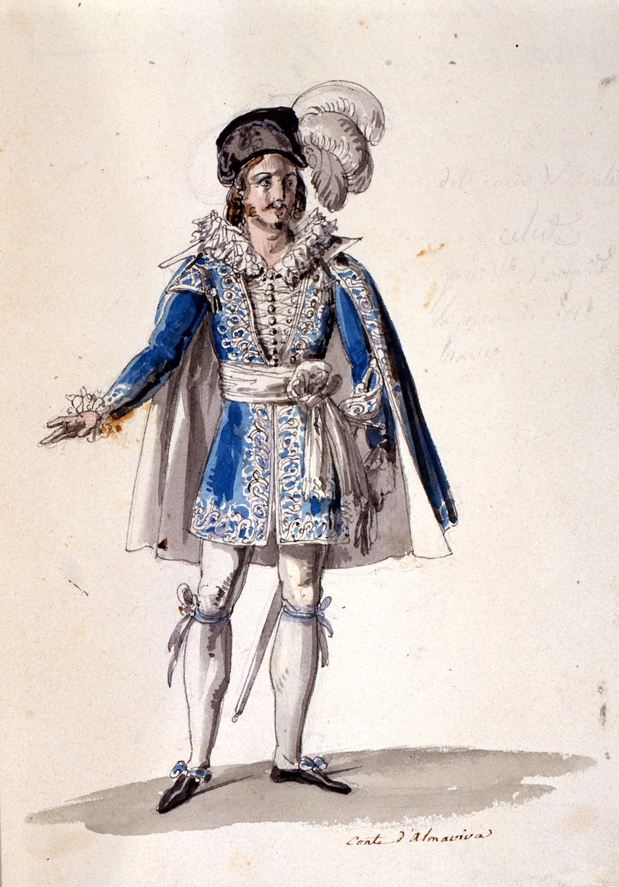 Costume per il Conte Almaviva, da "Le nozze di Figaro", 1905 da Luigi Sapelli Caramba