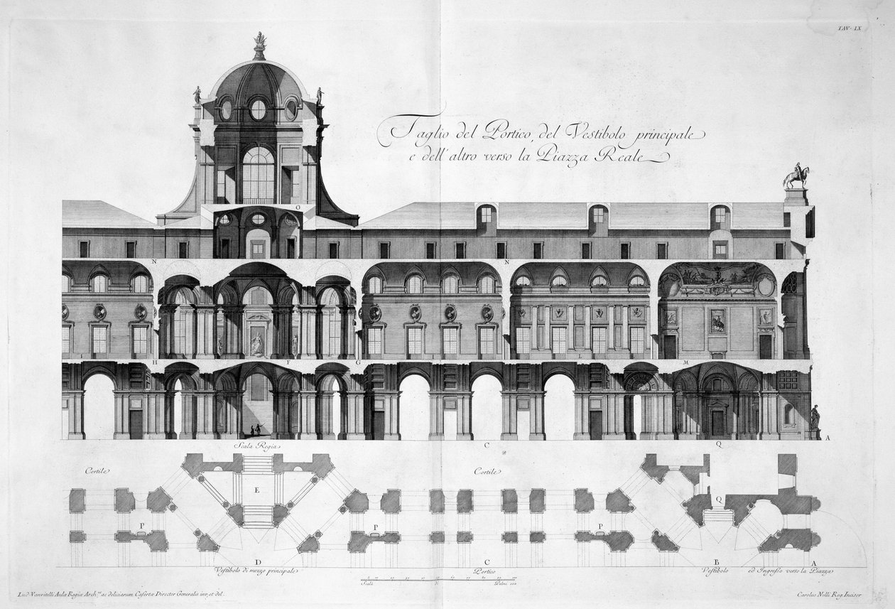 Progetto per il Palazzo Reale di Caserta, 1756 da Luigi Vanvitelli