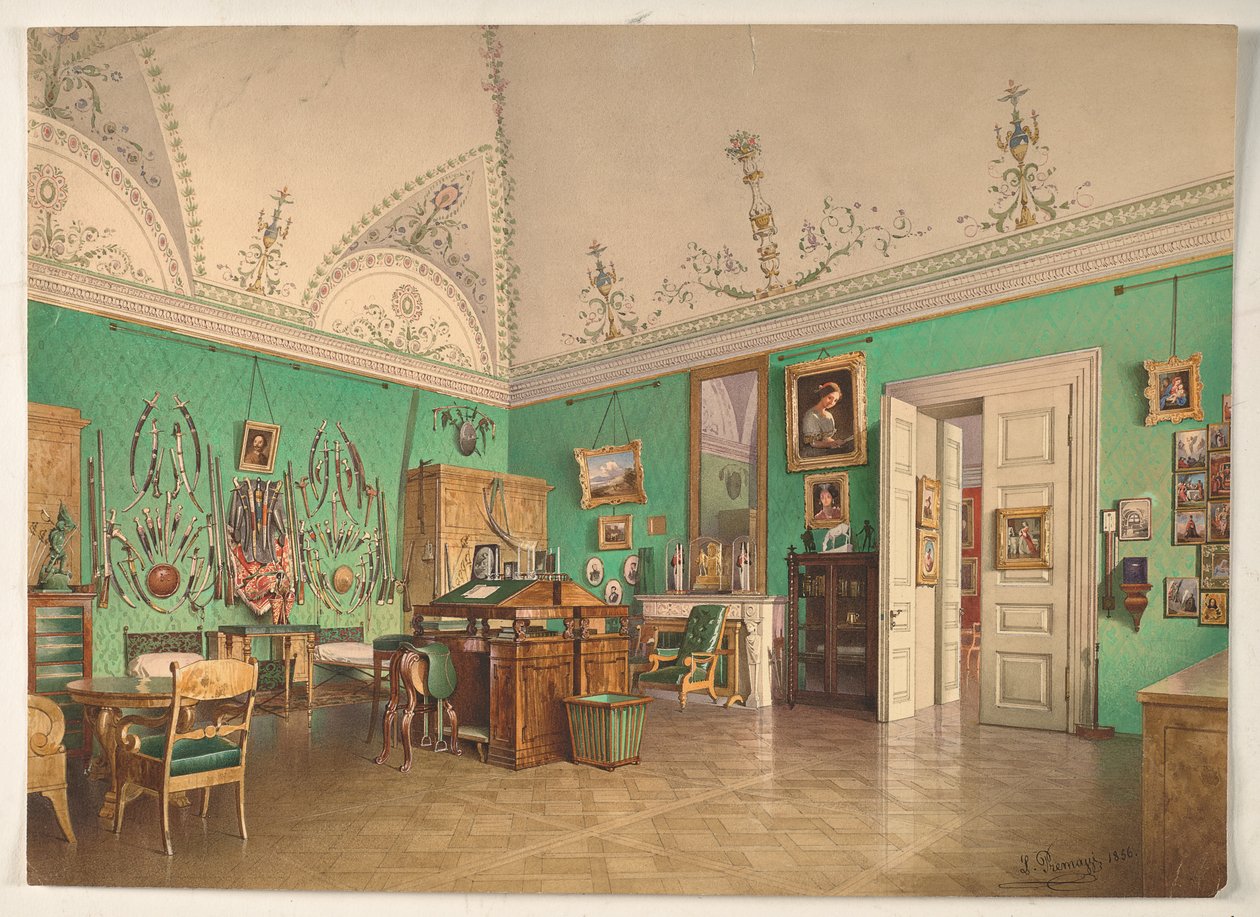 Interno dello studio del Granduca Michail Nikolaevič a San Pietroburgo da Luigi Premazzi