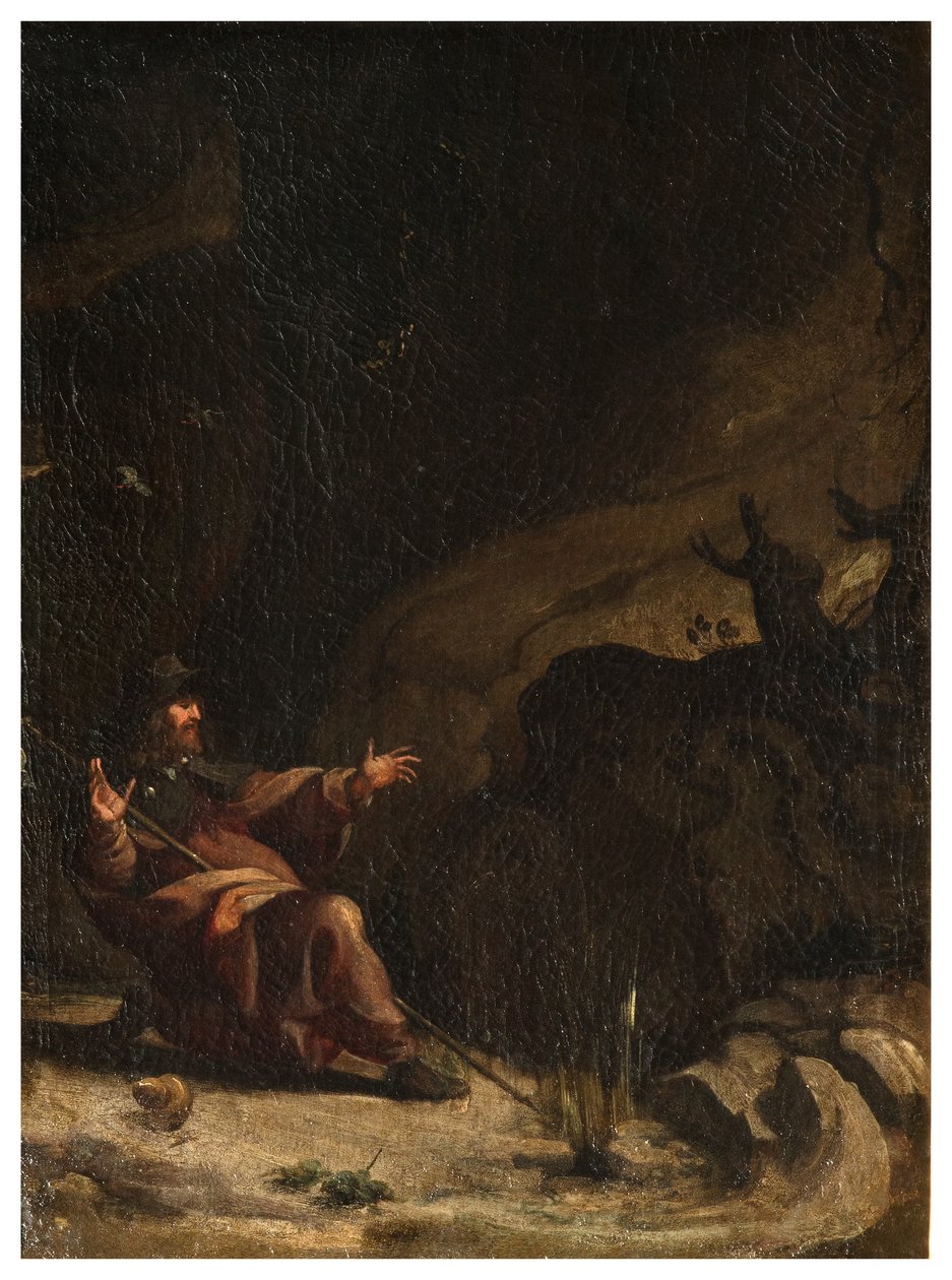 Transetto Nord, Altare di San Rocco 1635-45, Genovesino 1645, San Rocco visitato dalle fiere nel deserto, Dipinto in basso a destra da Luigi Miradori