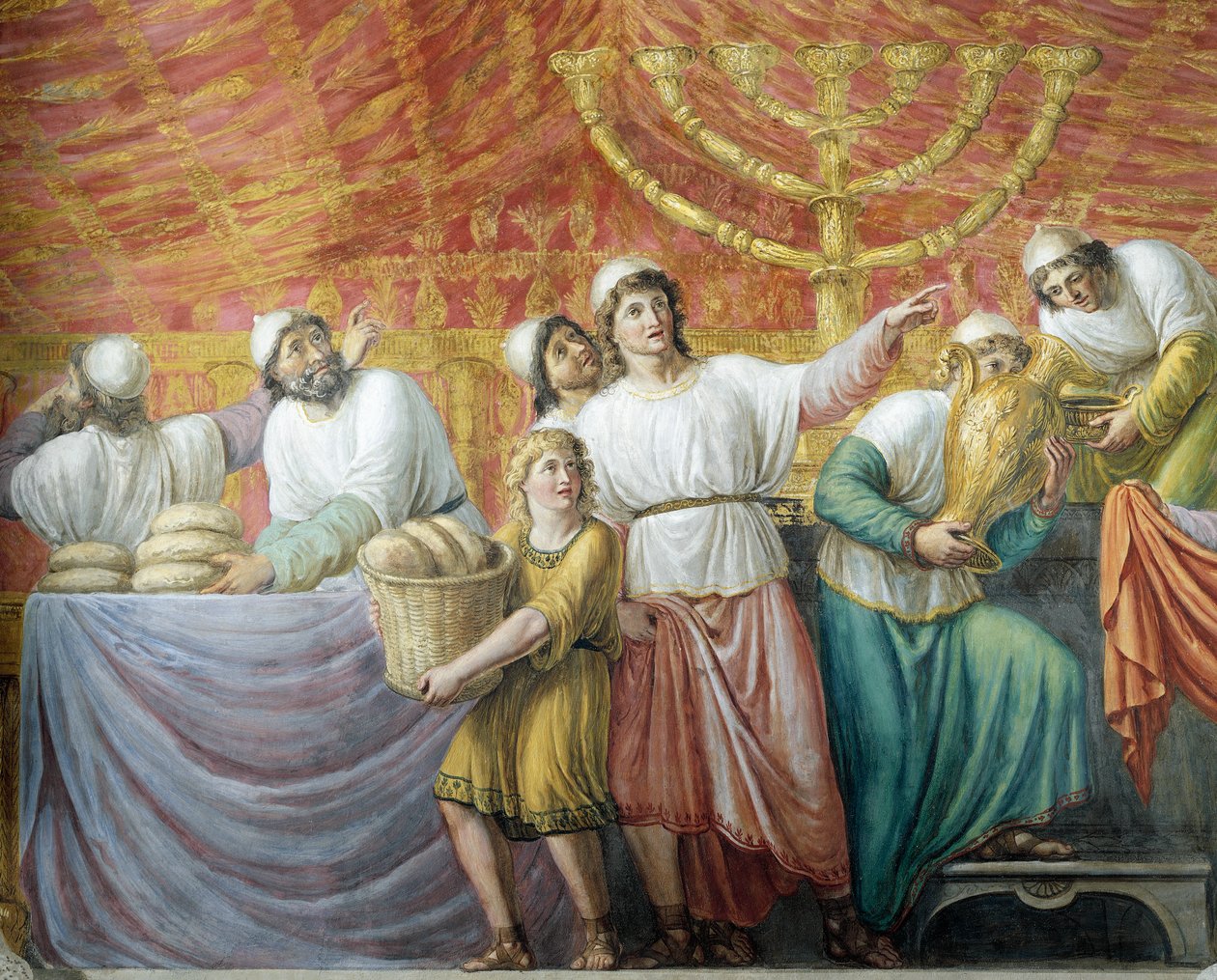 Preparazione della festa ebraica, affresco di Luigi Ademollo (1764-1849), Palazzo Pitti, Firenze, Toscana, Italia da Luigi Ademollo