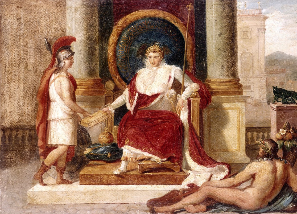 Napoleone consegna il Codice delle Leggi alla Dea Roma da Luigi Agricola