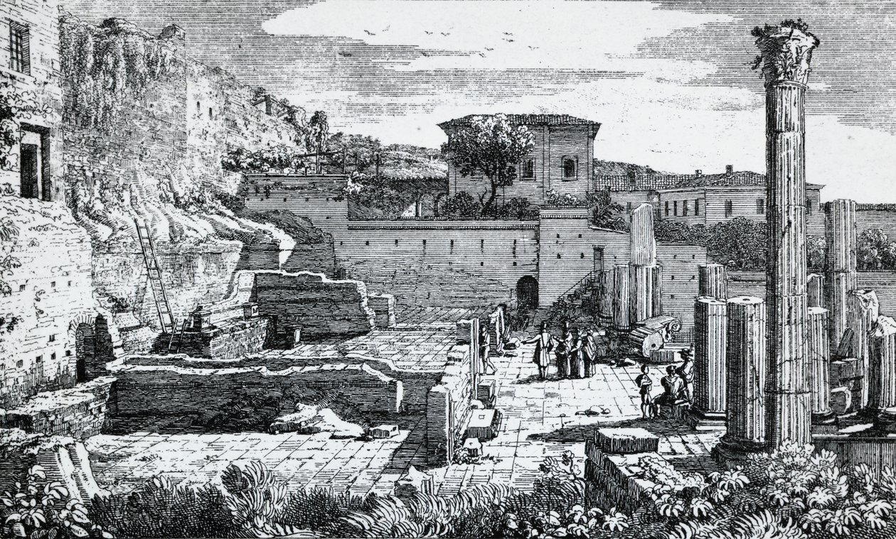 Rovine del Tempio di Vespasiano a Brescia da Luigi Basiletti