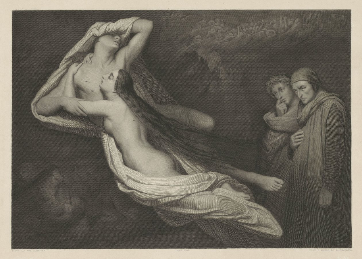 Francesca da Rimini e Paolo Malatesta da Luigi Calamatta