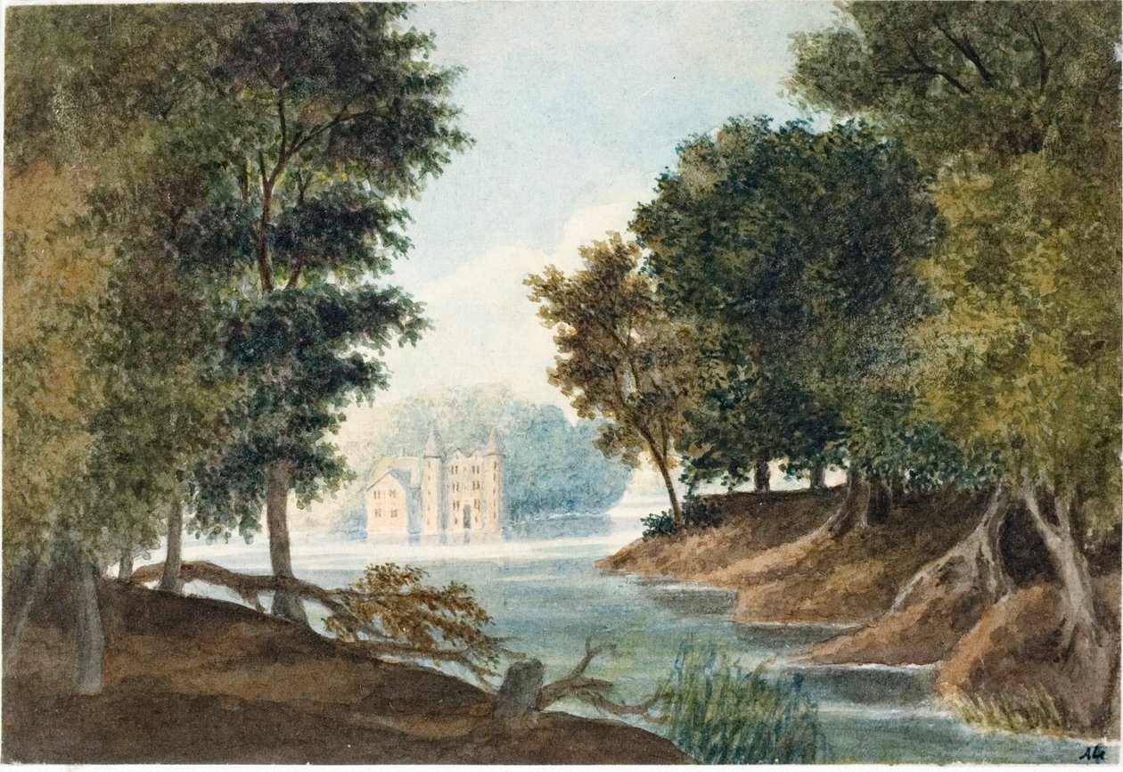 Paesaggio con fiume e villa da Luigi Garibbo