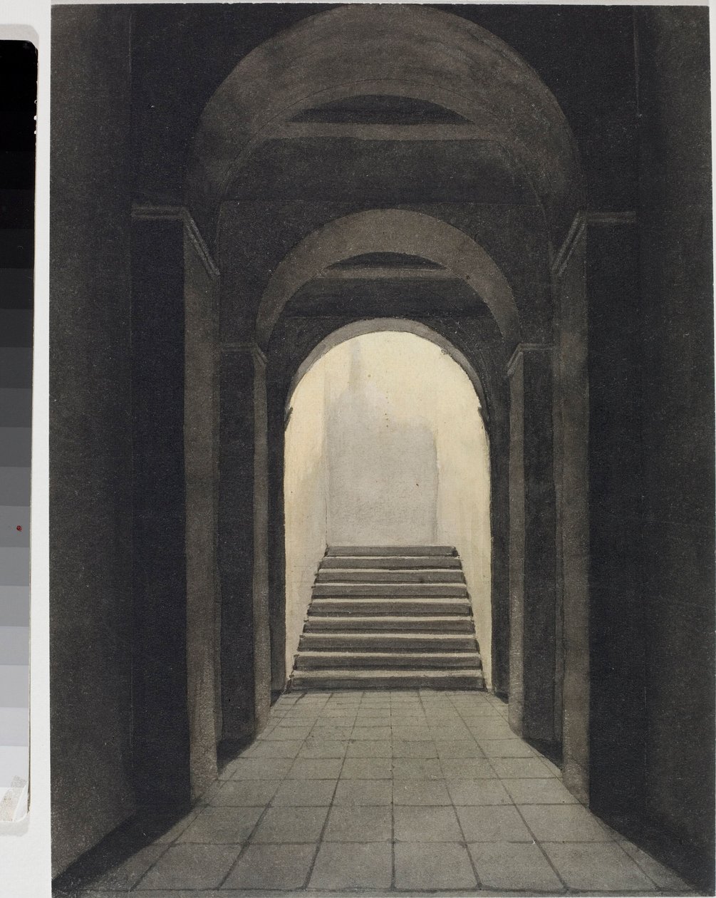 Prospettiva del corridoio al Convento dei Cappuccini, a Genova da Luigi Garibbo