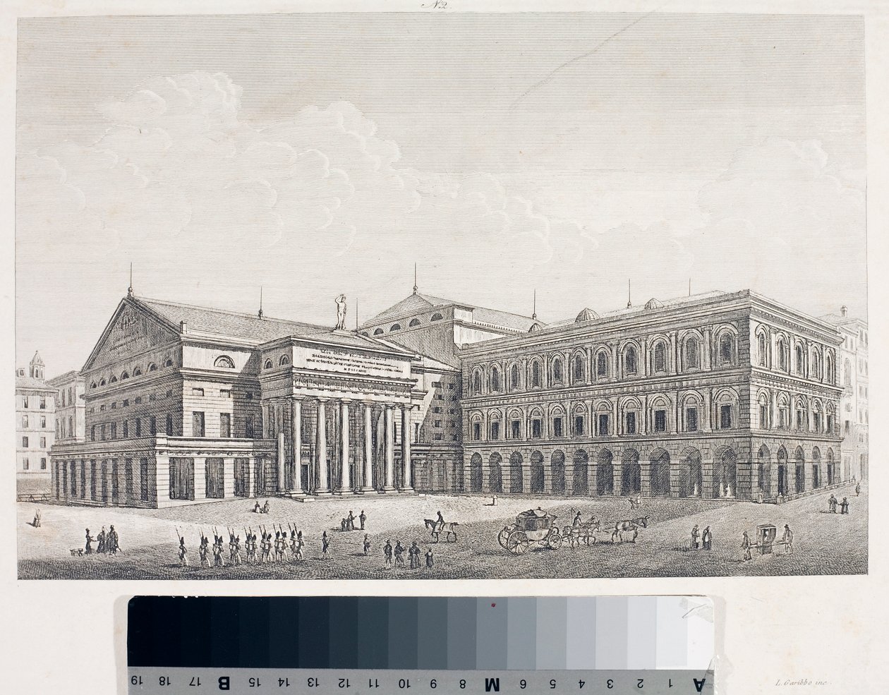 Veduta del Teatro Carlo Felice e del Palazzo dell