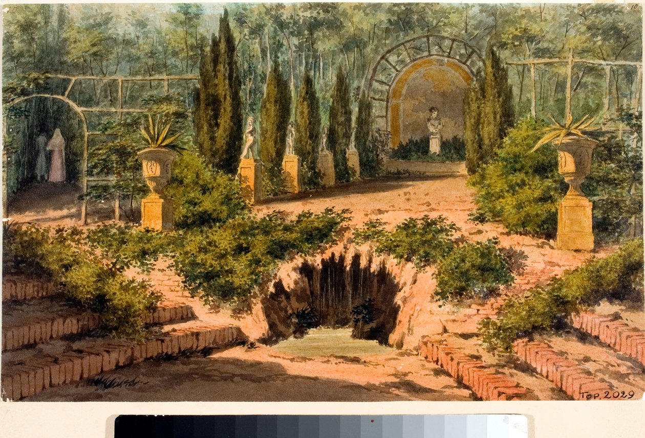 Veduta del giardino della villa Doria a Pegli vicino a Genova da Luigi Garibbo