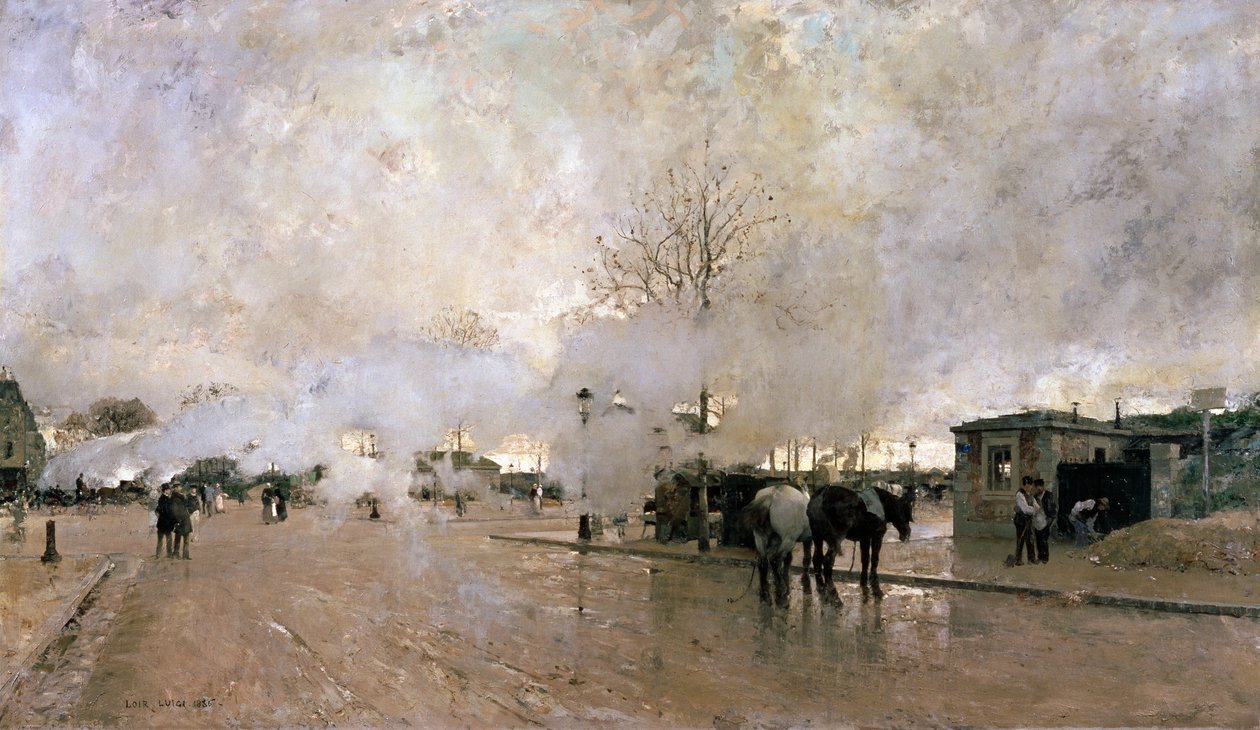 Fumo sulla linea del circuito di Parigi, 1885 da Luigi Loir