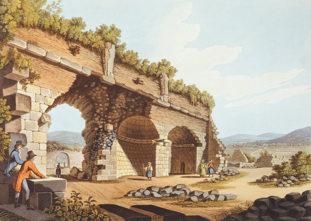 Viaggiatori europei davanti al Tempio di Diana a Efeso da Luigi Mayer