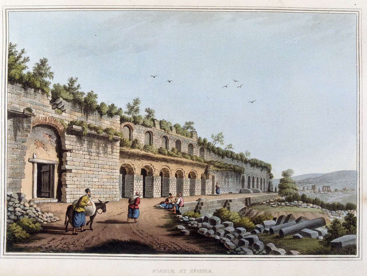 Stadio in rovina a Efeso, antica città della Grecia, oggi in Turchia. Da disegni originali di Luigi Mayer, Londra da Luigi Mayer