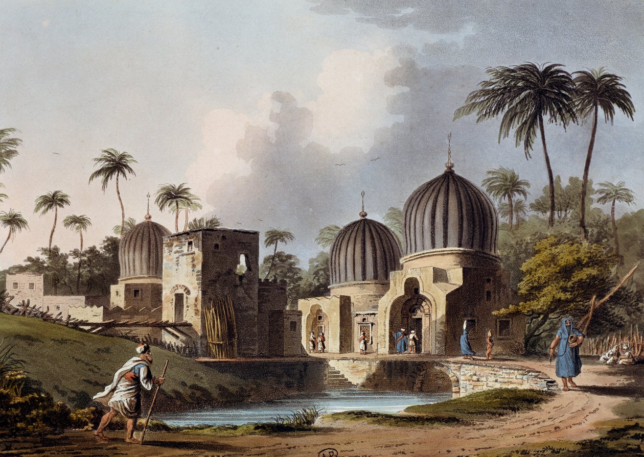 Tombe dei Santi Arabi a Rosetta, incisione, di Luigi Mayer (1755-ca 1803), da Vedute in Egitto, Palestina e altre parti dell
