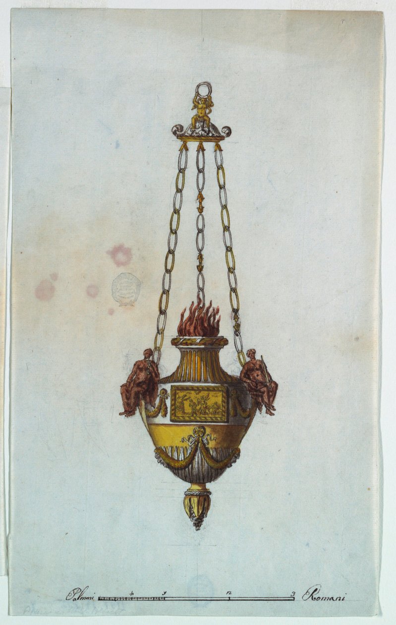 Disegno, Lampada da altare, 1800-1825 da Luigi Righetti