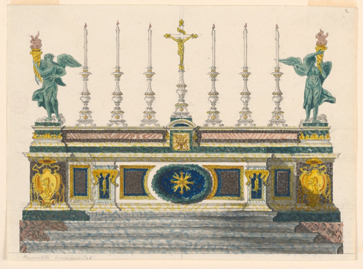 Disegno, Altare di marmi colorati, 1820 ca. da Luigi Righetti