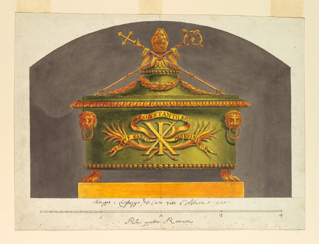 Disegno, Sarcofago per la reliquia, 1825 ca. da Luigi Righetti