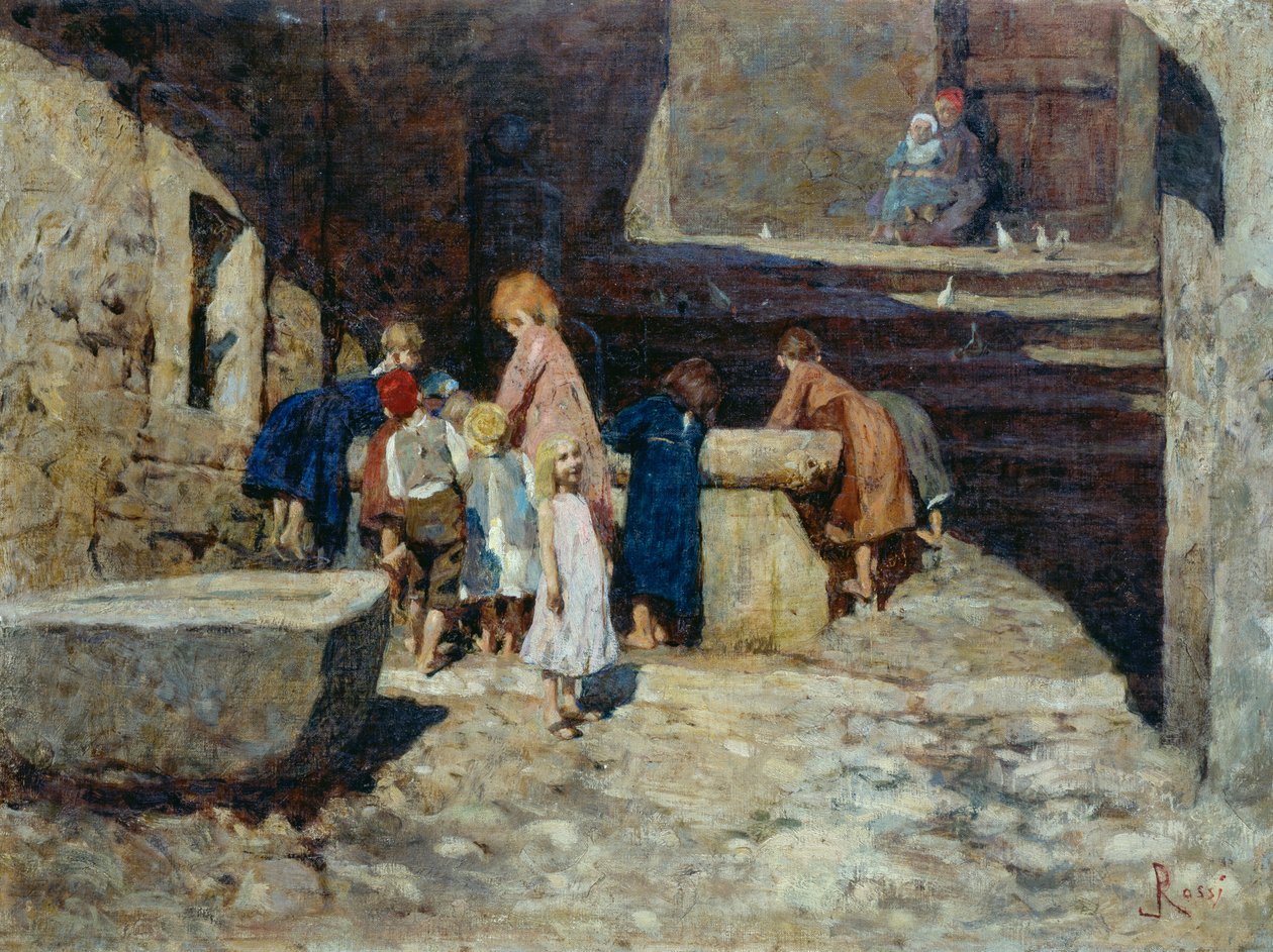 Bambini alla fontana da Luigi Rossi