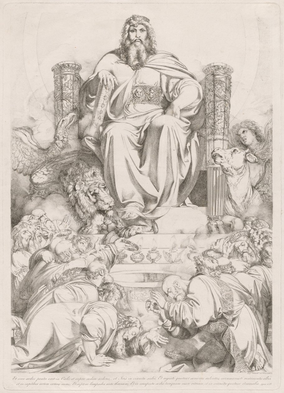 Et ecce sedes posita erat in coelo... (Dio il Figlio in Maestà sul Trono Circondato dalle Quattro Creature e Adorato dai Ventiquattro Anziani) da Luigi Sabatelli I
