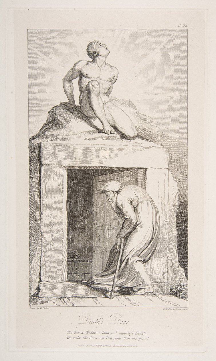 La porta della morte, da The Grave, una poesia di Robert Blair, 1 marzo 1813 da Luigi Schiavonetti