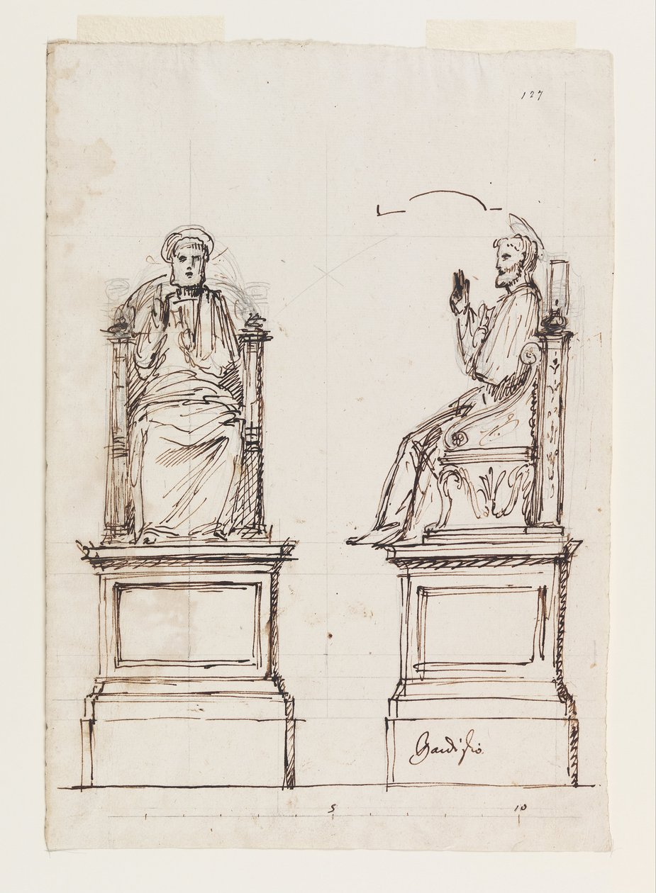 Progetto per un trono di marmo per la statua di San Pietro, San Pietro, Roma da Luigi Vanvitelli