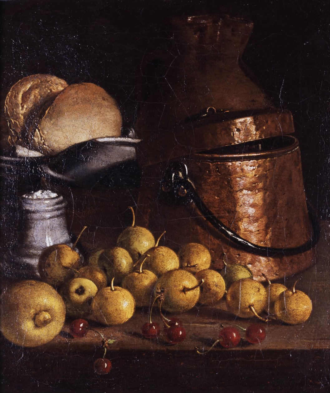 Natura morta con frutta e utensili da cucina da Luis Egidio Melendez