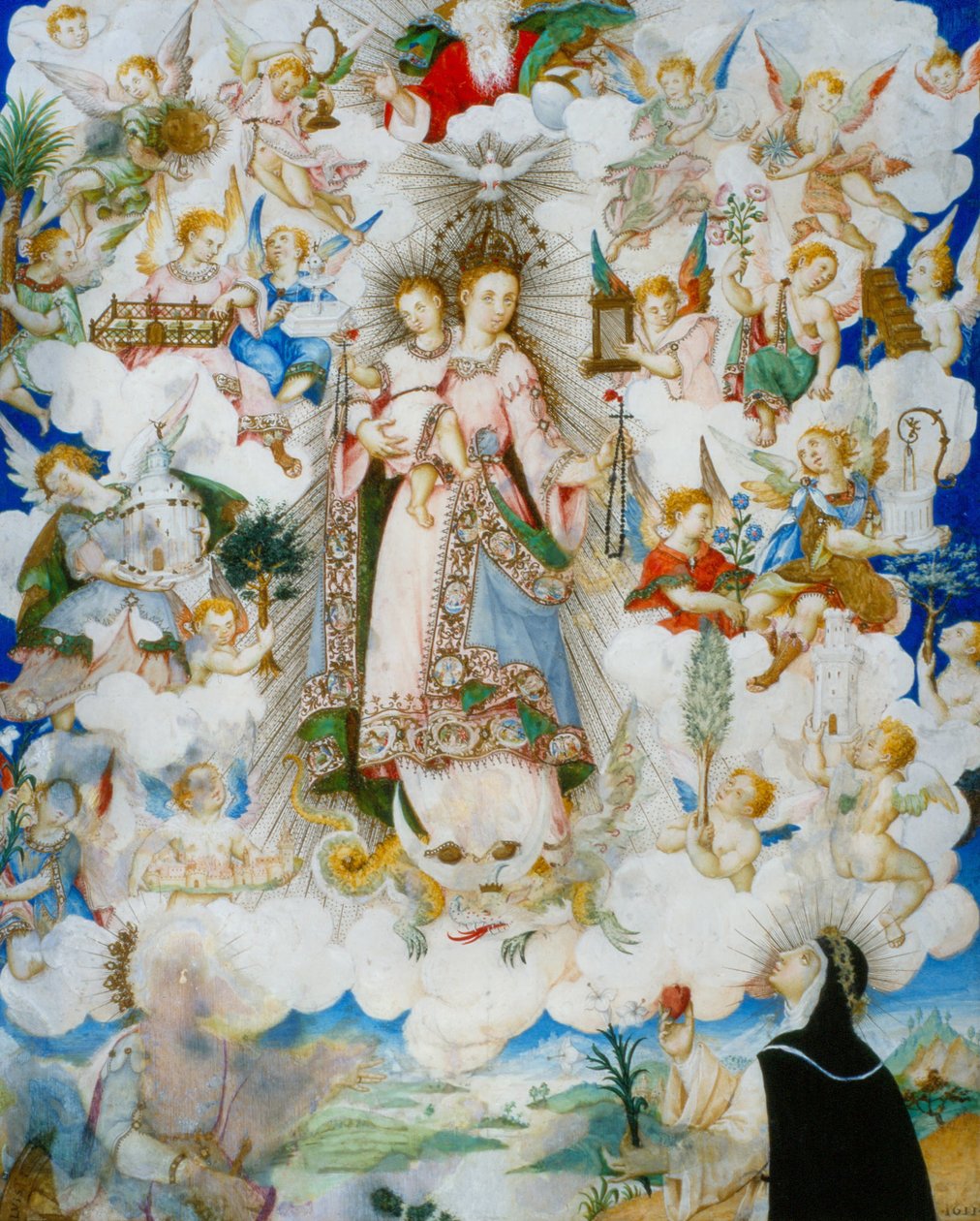 La Vergine del Rosario con Santa Caterina d