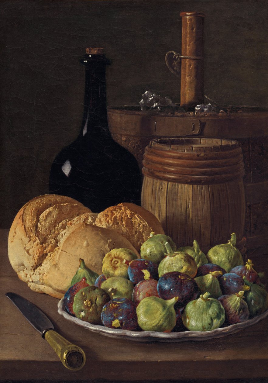 Natura morta con fichi e pane, c. 1770 da Luis Meléndez