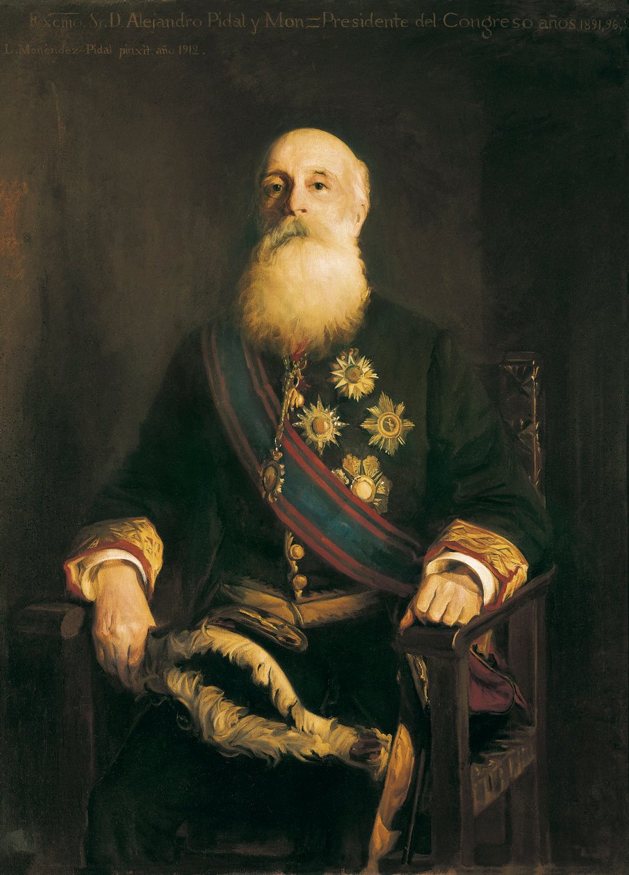Ritratto di Alejandro Pidal y Mon (1846-1913) politico spagnolo membro del gruppo dell