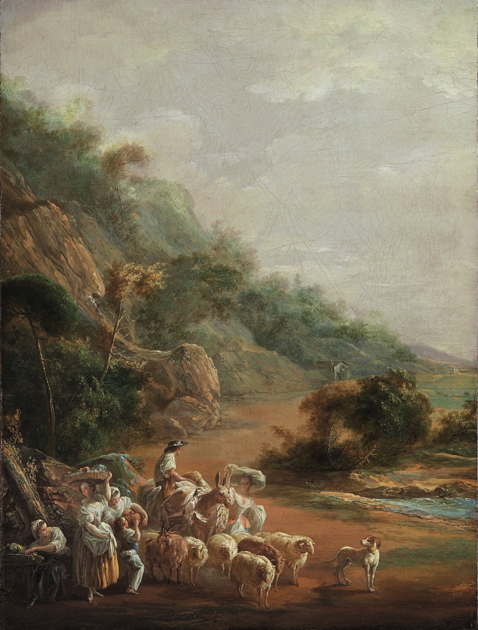 Scena con abitanti del villaggio (frammento) da Luis Paret y Alcazar