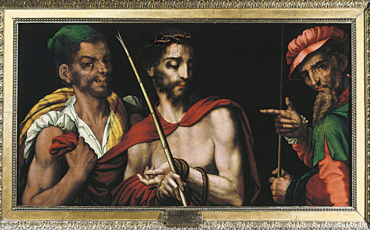 Cristo davanti a Ponzio Pilato (Pontius Pilatius) Dipinto di Luis de Morales (1515-1586) XVI secolo da Luis de Morales