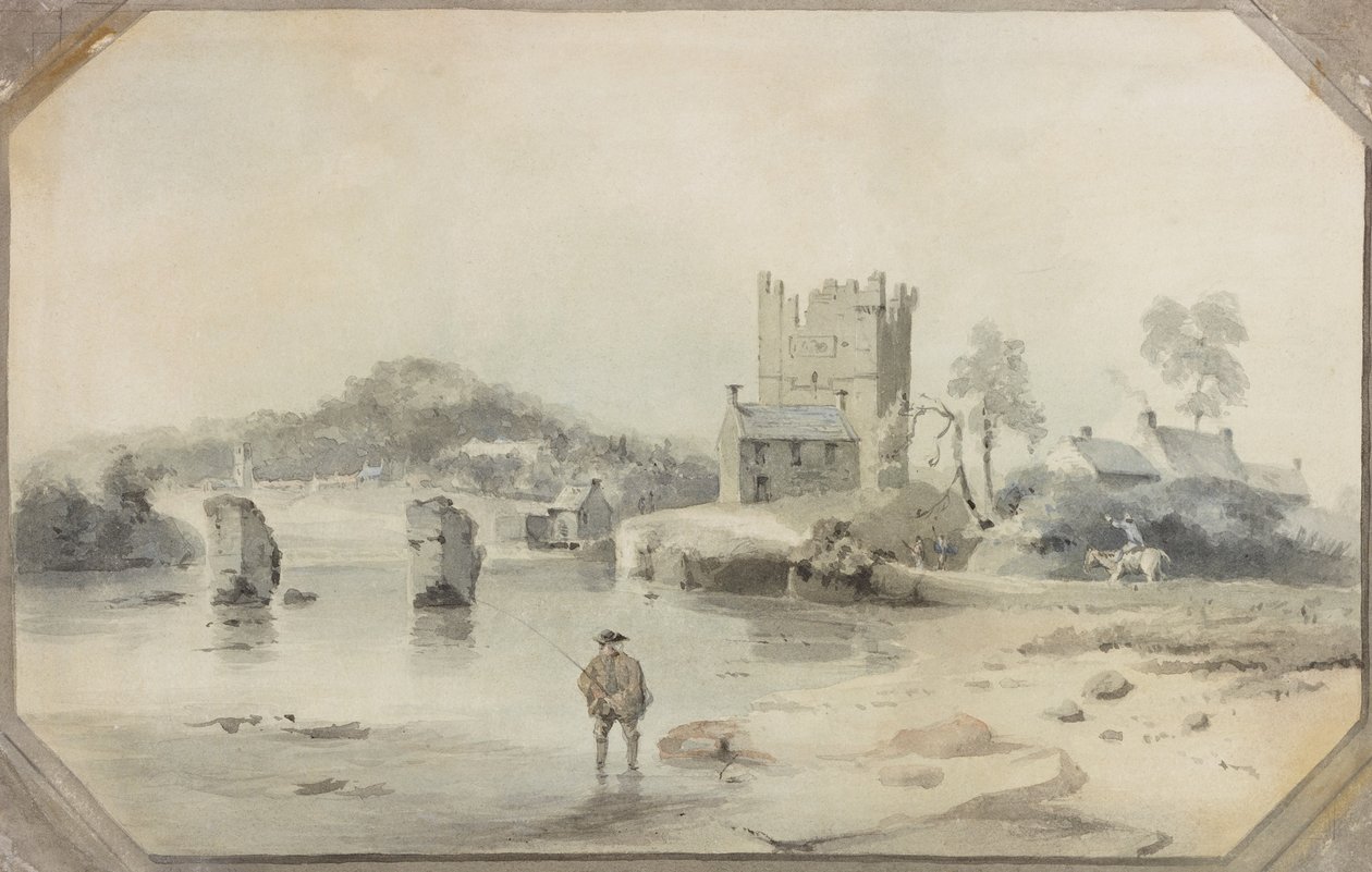 Castello di Bywell e rovine di un ponte da Luke Clennell