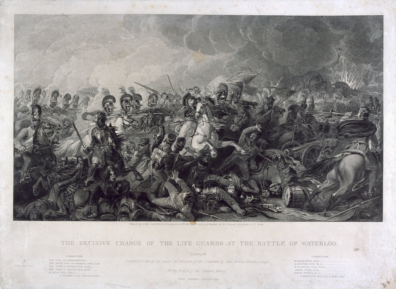 La carica decisiva delle Guardie della Vita a Waterloo da Luke (after) Clennell