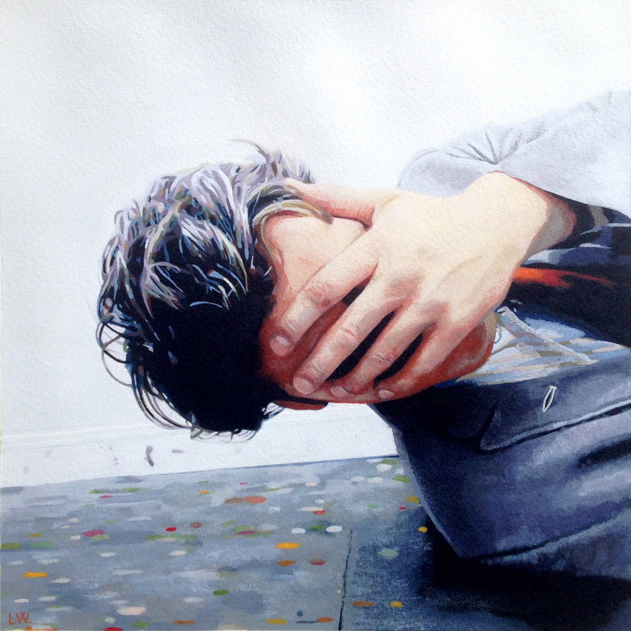 I pipistrelli sono nel campanile, 2013 circa (pittura acrilica su carta) da Luke Waller
